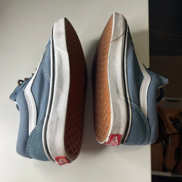 Vans Mens Old Skool Denim Blue Low Canvas Skate Shoes Sneakers Size 7 ladies - Picture 5 of 7